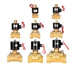 1/8"-2" Solenoid Valve Air Water Gas Oil Brass Normally Open DC12V DC24V AC220V
