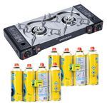 Portable Double 2 Burner Gas Stove Outdoor Camping Butane Cooker Barbecue Gas