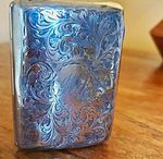 Antique Solid Sterling Silver Cigarette Case Birmingham Hallmarked 48g Engraved