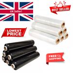 Pallet Wrap Shrink Stretch Cling Film Rolls Black/Clear Parcel Packing