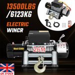 Heavy Duty Electric Winch 12V 13500lb/6123kg Steel Rope Wireless Remote 26M Rope