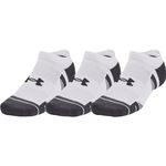 Under Armour Performance Tech 3 Pack No Show Socks White Cushioned Gym Support