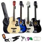 CLASSIC 6 STRING 4/4 SIZE 38" ACOUSTIC GUITAR PACK BOYS GIRLS MUSIC GUITAR