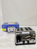 Russell Hobbs 18790 Worcester 4 Slice Toaster 7 Toast Setting 1500W - S/Steel