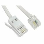BT to RJ11 Cable Telephone Modem UK Landline Lead Fax Router Phone Sky Box White