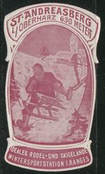Germany St Andreasberg Harz Mountains Winter Sports Tourist Cinderella Label