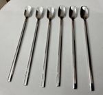 CULLERY4U 6 Stainless Steel 20.5cm Sundae Square Bowl Dessert Spoons Cutlery