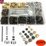 325Pcs Heavy Duty Snap Fasteners Press Studs + Poppers Leather Button Tool Kit
