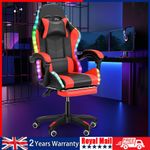 Gaming Chair with RGB LED illuminat Ergonomic Computer Swivel Office Chair Red