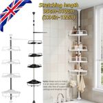 4 Tier Telescopic Bathroom Wall Corner Shelf Rack Shower Caddy Storage Organizer