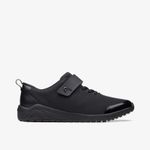 Clarks Boys Aeon Pace Youth Black Riptape,School Shoes Textile Sports