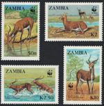 Zambia #SG537-SG540 MNH 1987 WWF Lechwe Kobus Antelope [427-430]