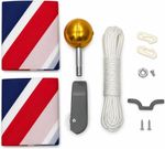 Flag Pole Parts Set Nylon Braided Rope Flagpole Accessories Repair Pulley Kit UK