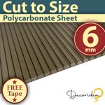 Britshield 6mm Bronze Polycarbonate Roofing Sheet - UV Protection - Cut to Size