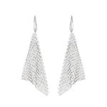 Crystals from Swarovski, Mesh Earrings, White Mesh, Sparkly White FIT Earrings