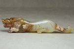 Chinese Antique Old Natural Jade Hand-Carved Tiger Tally Statues