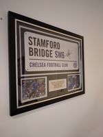 Framed Chelsea Football Ground Street Sign Signed By Marcel Desailly COA