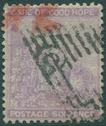 Cape of Good Hope 1864 SG25 6d pale lilac Hope seated with Ram with outer frame 