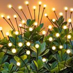 2 Pack Swaying LED Solar Powered Garden Lights Outdoor Stake Firefly Patio Lamp