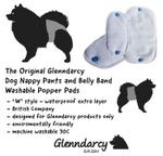 Glenndarcy Washable Waterproof Base Popper Pads for Dog Nappy & Belly Band 