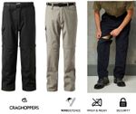 Craghoppers Mens Kiwi Zip Off Convertible Trousers Short Lightweight NosiDefence