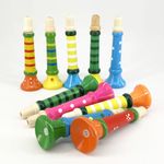 Wooden Trumpet Toy Horn Musical Instrument Educational Montessori Kids