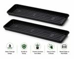Grow Bag Trays Pack of 2 100x39cm Large Black Greenhouse Plant Pot Tray
