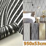 9.5M 3D Effect Metallic Glitter Wave Stripes Wall Renovation Fabric Wallpaper UK