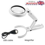 Foldable Magnifying Glass with Light 8 Led Lamp 5X 11X Magnifier Stand Table