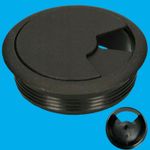 4x 60mm Black Desk Worktop Counter Cable Tidy Surface Hole Insert for Neat Wires