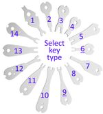 EMERGENCY LIGHT TEST KEYS: Choose from 14 different switch keys  + Multidiscount