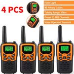4PCS Handheld Walkie Talkie Two-way Radio Set UHF 400-470MHz 10KM Long Range LCD