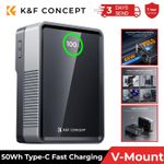 K&F Concept 50Wh V Mount Battery 3400mAh with PD 165W Fast Charging &LED Display