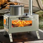 Portable Wood Burning Cooking Stove Camping Bell Tent Heating Stove with Pipes