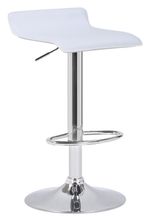 Baceno Single Kitchen Bar Stool, White faux-leather, Height Adjustable Swivel