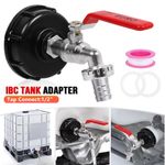 IBC Tank Adapter Connector S60X6 To Garden Tap With 1/2" Hose Fitting Fuel Water