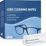 Lens Cleaning Wipes 200 Pack Individually Wrapped Smear-Free