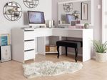 Corner Desk FOTYN Vanity Table Home Office L-shaped Computer Drawers Study