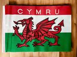 CYMRU WALES MINI FLAG PACK OF 4 small 9"x6" GREAT FOR CRAFTS DECORATION WELSH
