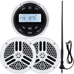 Boat Radio Stereo Bluetooth Marine Audio and 6.5'' 240W Speakers and Antenna