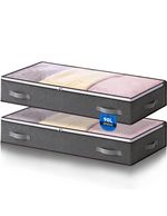 2 Pack 90L Underbed Storage Bags, Under Bed Storage Box With Lid, Clothe...