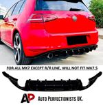 For VW Golf MK7 GTI GTD TSI TDI TCR Style Rear Valance Diffuser Spoiler Body Kit