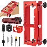 Door Hinge Jig, Aluminum Alloy Door Hinge Template Kit for Router, Adjustable