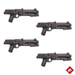 Set of 4 Black DC-15S Custom Star Wars Clone Trooper Minifigure Blaster Weapon