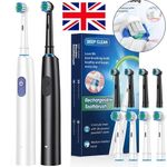 Sonic Electric Toothbrush Rechargeable With 4 Brush Heads 5 Modes Timer USB UK