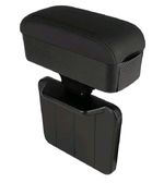 PU Leather Car Armrest Console Organizer Gap Filler Storage Box with Telescopic