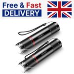 LED Rechargeable Torch 2 Pack – 2000LM Bright, Adjustable Focus, Waterproof