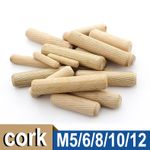 5/6/8/10/12mm Wooden Dowel Pins Grooved Dowels Plugs Chamfered Fluted Pin Wood