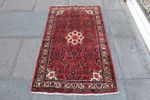 Vintage Traditional Hand Made Oriental Red Wool Short Narrow Runner 145x84cm