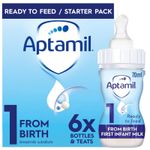 Aptamil 1 First Baby Milk Formula Starter Pack Ready to Use Liquid, from Birth,